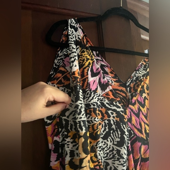 & Other Stories 10 skater dress in feather animal tropical print oversized loos - Picture 7 of 12